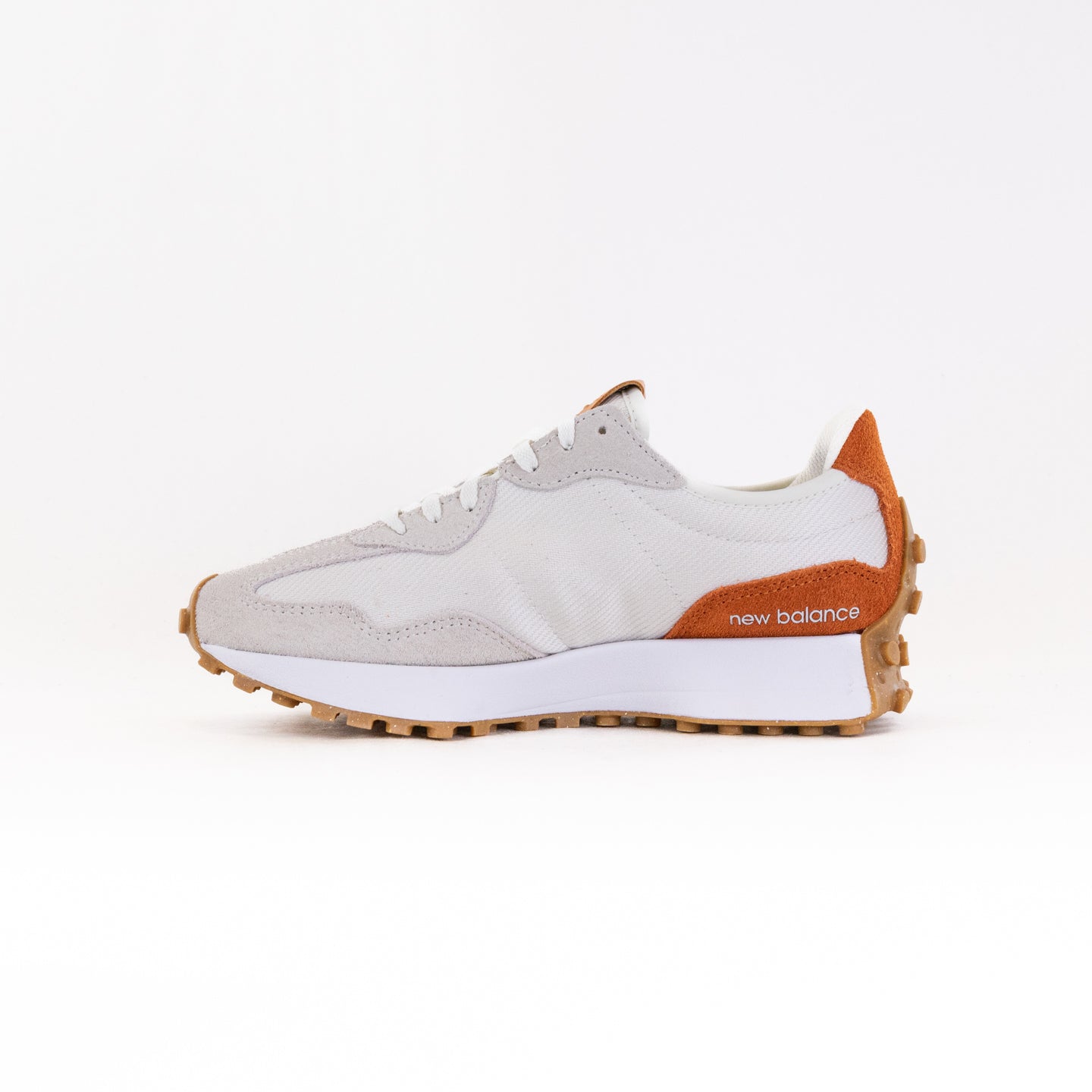 New Balance Women's 327 Running Shoes in Sea Salt and Rust Oxide Color Scheme