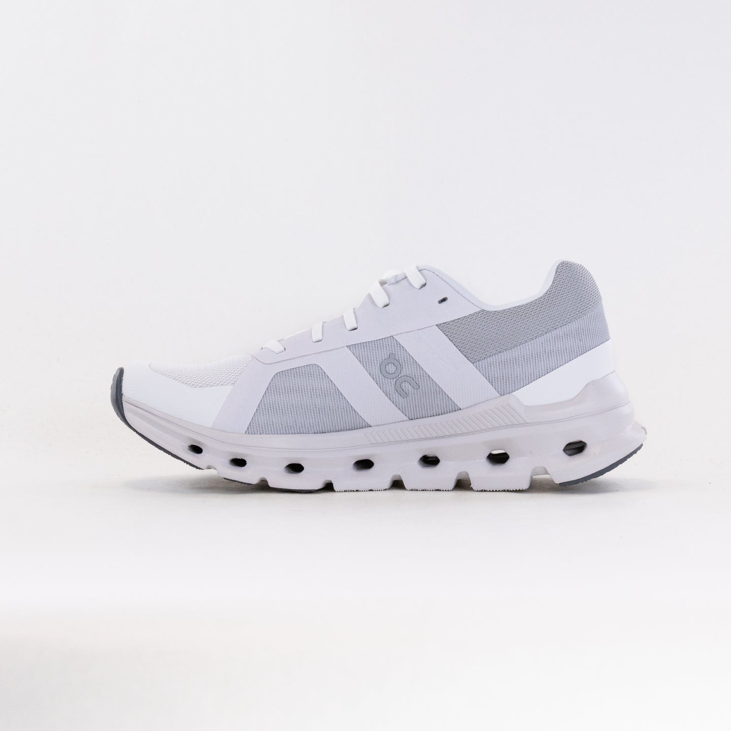 On Women's Wide-Fit Cloudrunner Running Shoes in White/Frost