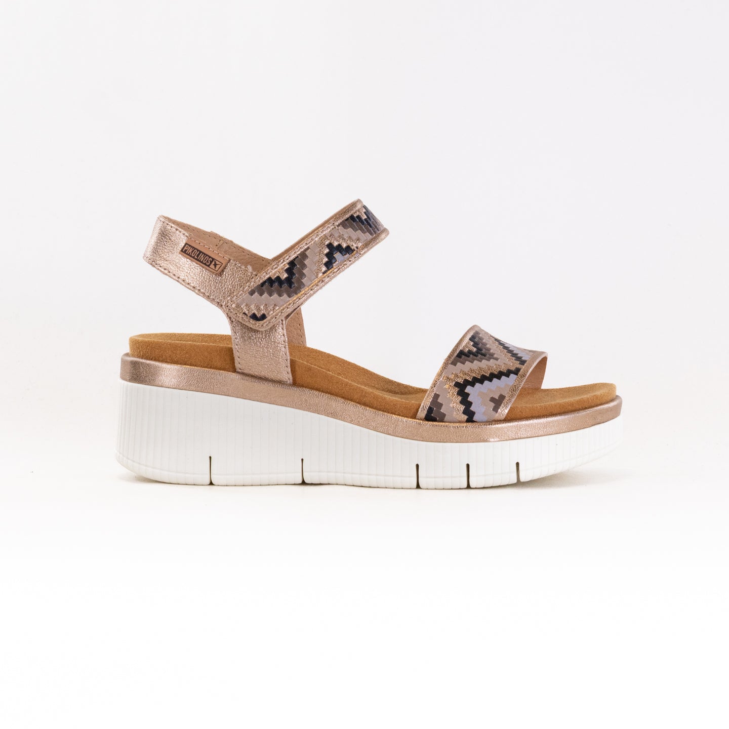 Women's Pikolinos Gomera Champagne Pattern Wedge Sandals with Extra Comfort